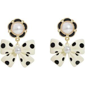 Exquisite Bowknot Earrings | Resin & 925 Sterling Silver | Dainty Gift for Women